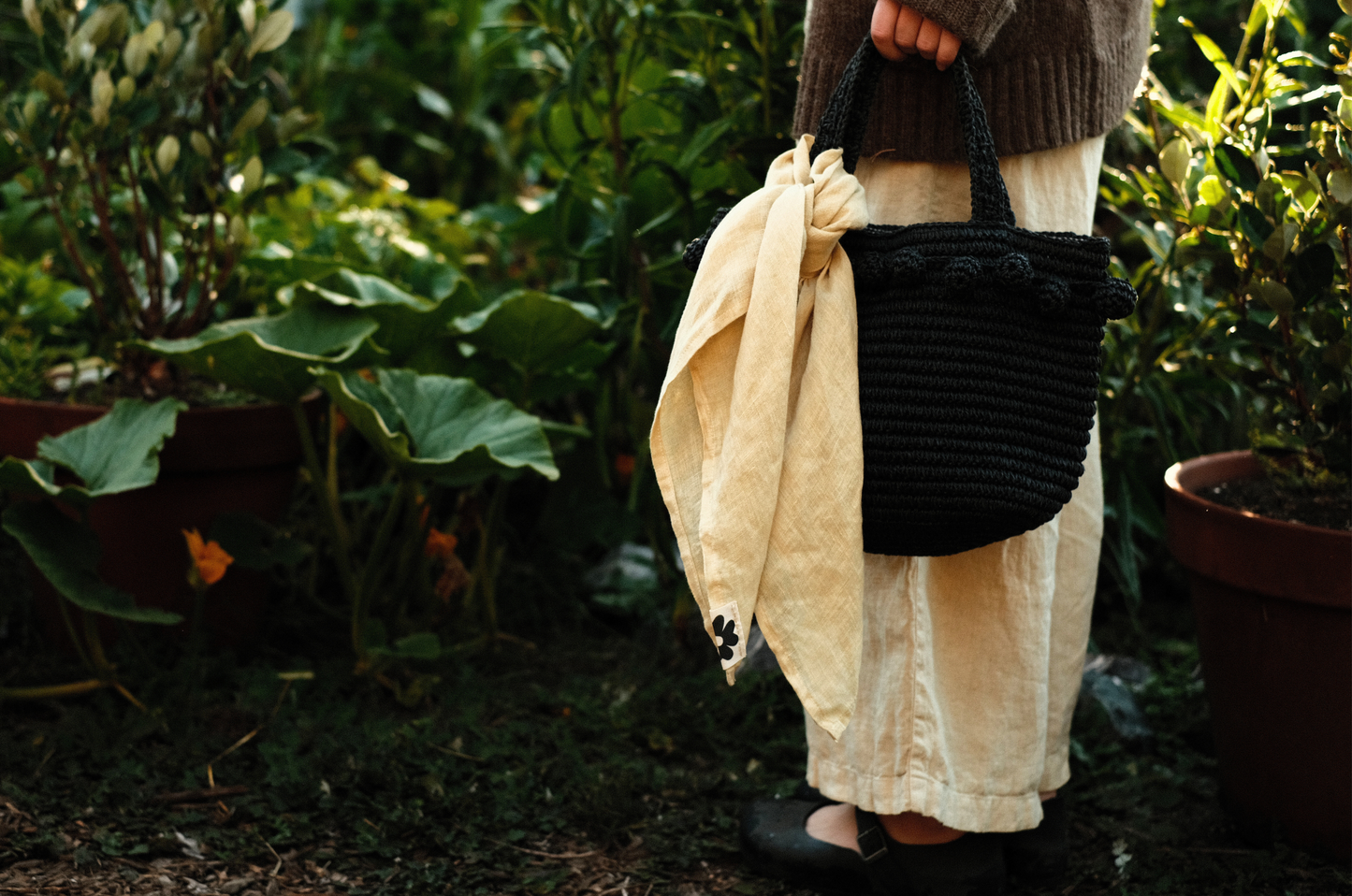 lightweight linen bandana ~ vegan butter